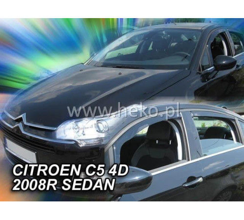 Дефлектори вікон Citroen C5 2008-2017 (+OT) Sedan (Heko)