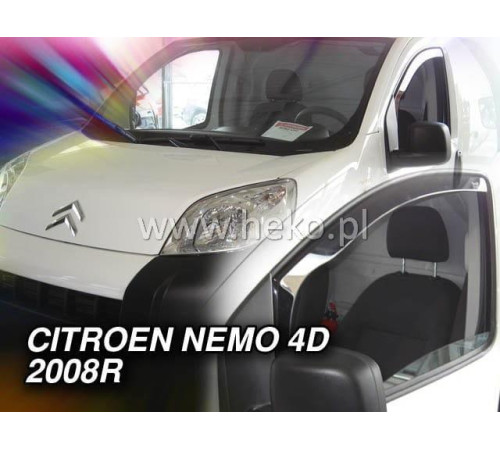 Дефлектори вікон Fiat Fiorino, Qubo, Bipper, Nemo 2008+ (Heko)
