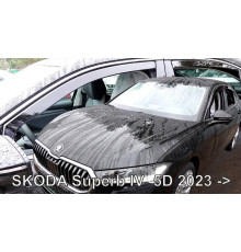 Дефлектори вікон Skoda Superb IV 2023+ Liftback (вставні, комплект 4 шт) (LSE) (Heko)
