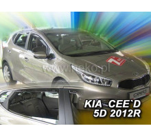 Дефлектори вікон Kia Ceed II 2012-2018 (вставні, комплект 4 шт) (Heko)