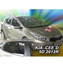 Дефлектори вікон Kia Ceed II 2012-2018 (вставні, комплект 4 шт) (Heko)