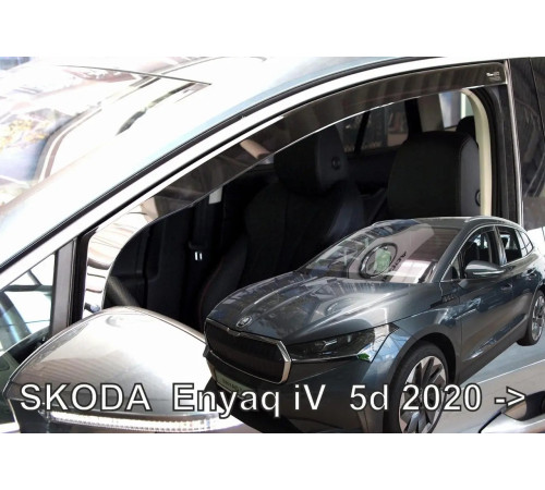 Дефлектори вікон Skoda Enyaq iV 2022+ (вставні, комплект 4 шт) Coupe (Heko)