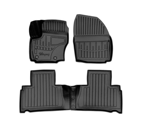Гумові 3D килимки Ford S-Max I 2006-2014 овальні кліпси (Stingray)