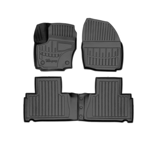Гумові 3D килимки Ford S-Max I 2006-2014 круглі кліпси (Stingray)