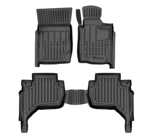 Гумові 3D килимки Mitsubishi L200 (KAOT) 2006-2015 праве кермо (Stingray)