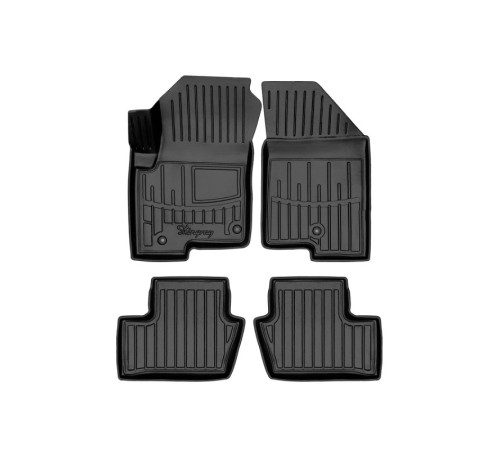 Гумові 3D килимки Jeep Compass I 2006-2016 2 кліпси (Stingray)