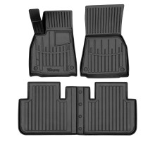 Резиновые 3D коврики Tesla Model S Plaid 2021+ (Stingray)