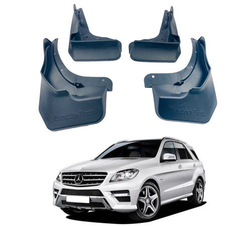 Автомобільні бризговики Mercedes ML W166 2012-2015 под порог, ПОД AMG ПАКЕТ (Surtep)
