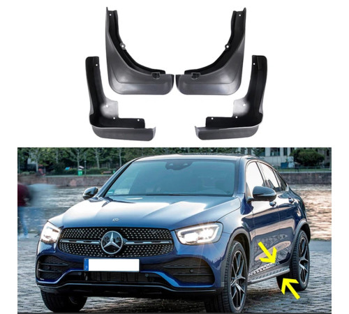 Автомобільні бризговики Mercedes GLC 2017+ (автомобіль з підніжкою)